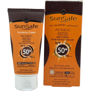 کرم ضد آفتاب سان‌سیف SPF50 رنگی فاقد چربی مخصوص پوست چرب