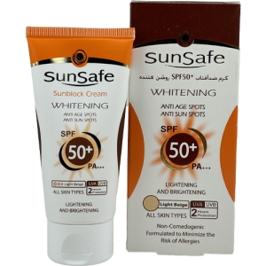 کرم ضدآفتاب سان‌سیف SPF50 بژ روشن با پوشش طبیعی و بافت سبک