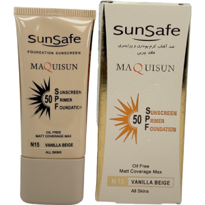 کرم ضدآفتاب پودری و پرایمری سان‌سیف SPF50 رنگ N15 با پوشش مات