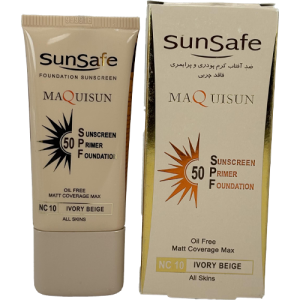 کرم ضدآفتاب پودری و پرایمری سان‌سیف SPF50 رنگ NC10 با جلوه مات