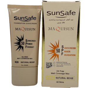 کرم ضدآفتاب پودری و پرایمری سان‌سیف SPF50 رنگ N20 با پوشش مات