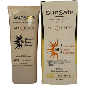 کرم ضدآفتاب پودری و پرایمری سان‌سیف SPF50 رنگ NW15 با پوشش مات