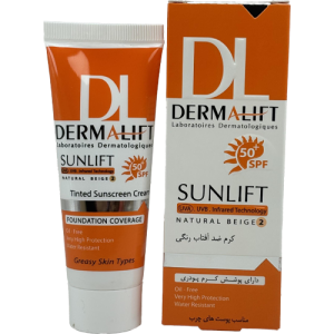 کرم ضد آفتاب درمالیفت SPF50 رنگی برای پوست های چرب / NATURAL BEIGE 2