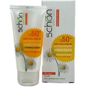 استفاده روزانه کرم ضد آفتاب شون SPF50 بی‌رنگ برای محافظت پوست خشک و معمولی در برابر آفتاب