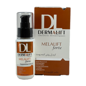 تصویر ژل کرم روشن‌کننده پوست درمالیفت Melalift Forte برای کاهش لک‌های مقاوم و تیرگی‌های موضعی.