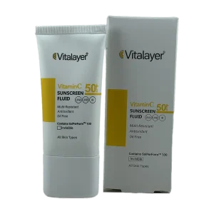 فلوئید ضد آفتاب ویتالیر SPF50 بیرنگ با ویتامین C