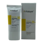 فلوئید ضد آفتاب رنگی ویتالیر SPF50 بژ طبیعی – پوشش‌دهنده و روشن‌کننده