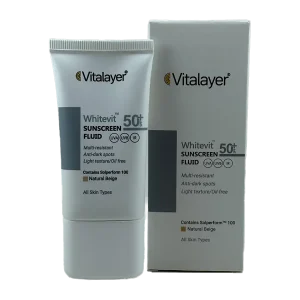 فلوئید ضد آفتاب ضد لک ویتالیر وایت ویت SPF50 بیرنگ