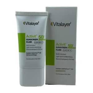 ضد آفتاب ویتالیر Activit مخصوص پوست چرب رنگ بژ طبیعی SPF50