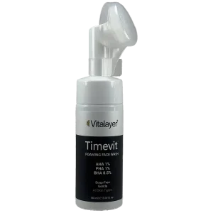 فوم شستشو براش‌دار ویتالیر مدل Timevit – ۱۵۰ میلی‌لیتر