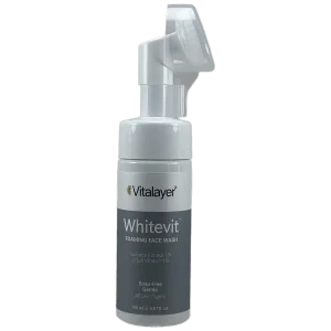 فوم شستشوی صورت ویتالیر Whitevit با برس – ۱۵۰ میلی‌لیتر