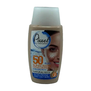کرم ضد آفتاب پیکسل بژ طبیعی مناسب پوست چرب و جوش‌دار SPF50