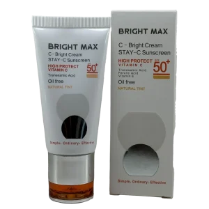 کرم ضد آفتاب ویتامین سی برایت مکس SPF50 رنگی بژ طبیعی ۵۰ میل