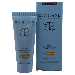 کرم ضد آفتاب ریچلند SPF50 رنگی بژ طبیعی مخصوص پوست خشک 40 میلی لیتر