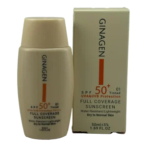 کرم ضد آفتاب رنگی ژیناژن Full Coverage SPF50 رنگ 01