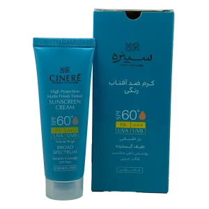 ضد آفتاب رنگی سینره SPF60 بژ طبیعی مخصوص پوست چرب