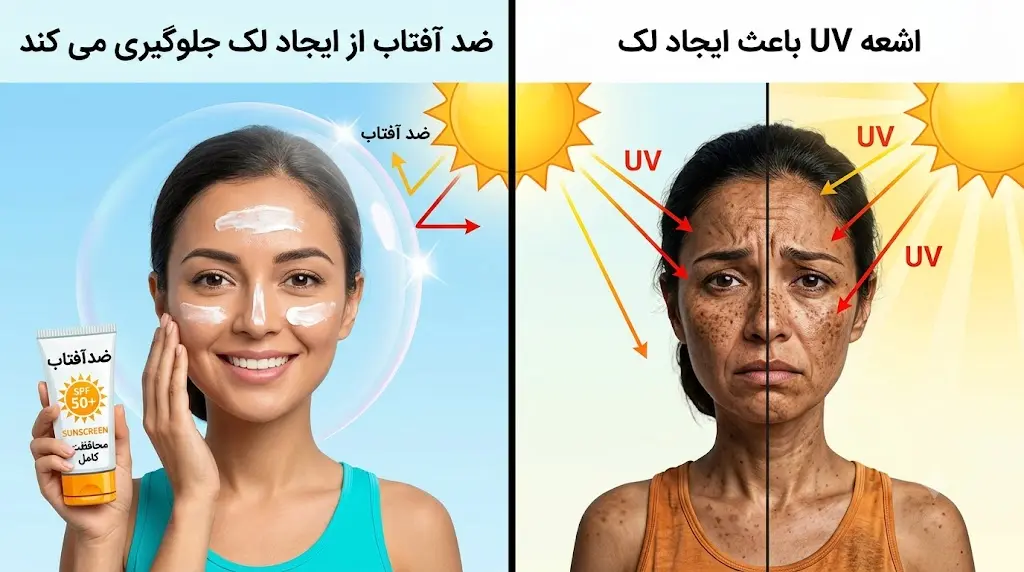 کرم ضدافتاب روشن کننده پوست صورت و ضد لک ایرانی