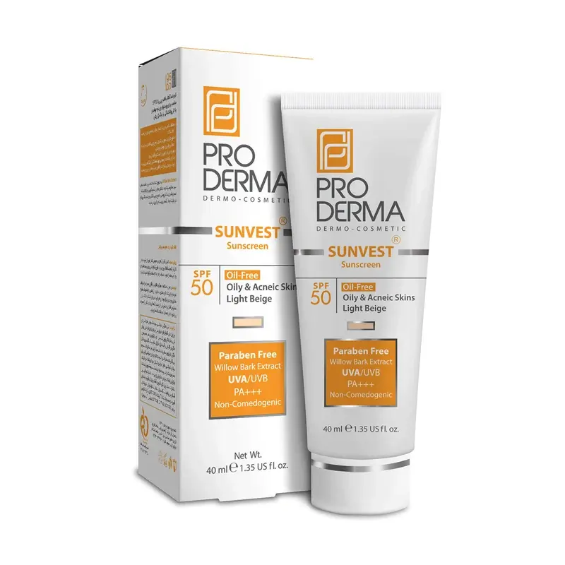  ضد آفتاب سان وست پرودرما SPF50 فاقد پارابن برای پوست چرب