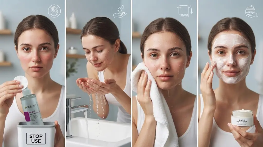 اقدامات لازم بعد از سوزش پوست صورت بر اثر تونر
