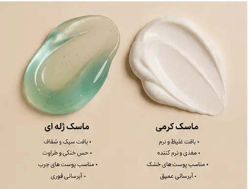 تفاوت ماسک صورت کرمی و ژله ای