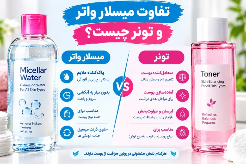 تفاوت میسلار واتر و تونر